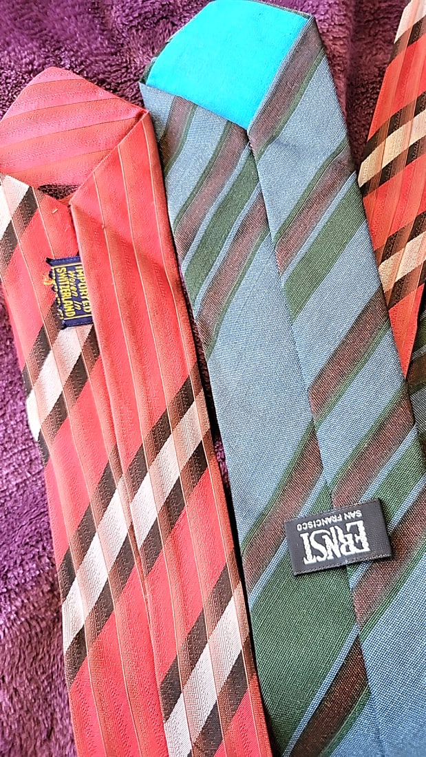 Assorted Mens Necktie Lot, Multicolor Striped Paisley Solid Patterns 1950s - 6