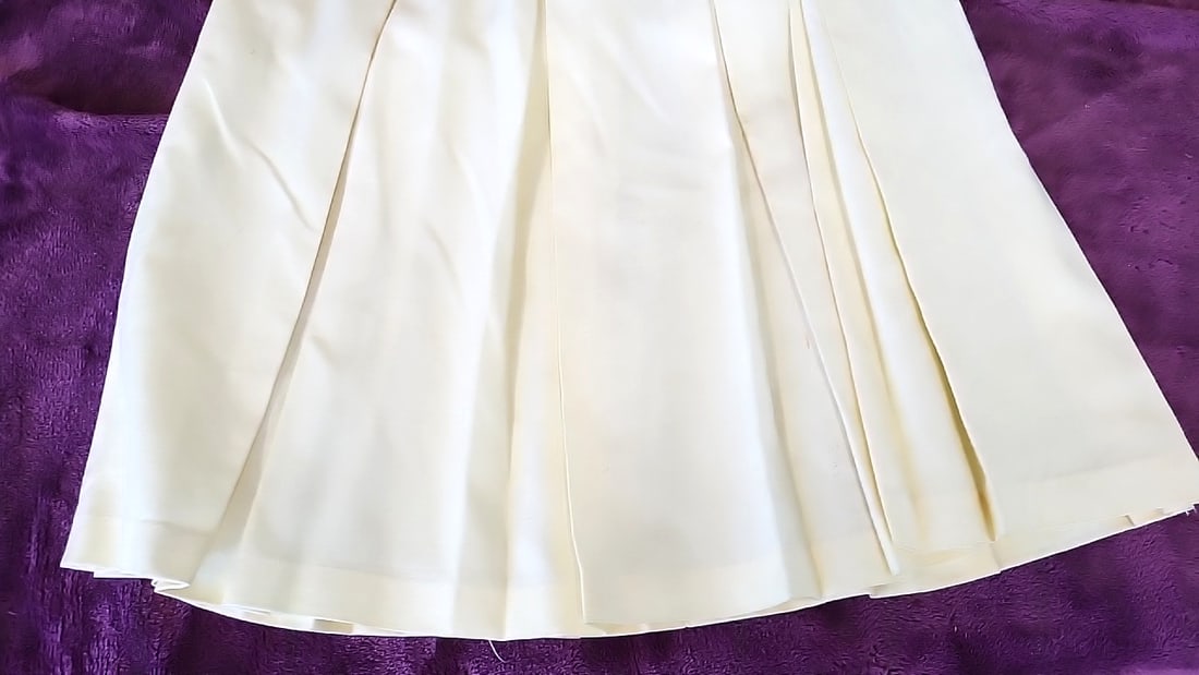 1050s Yellow Pleated A-Line Skirt with Union Made Label - 2