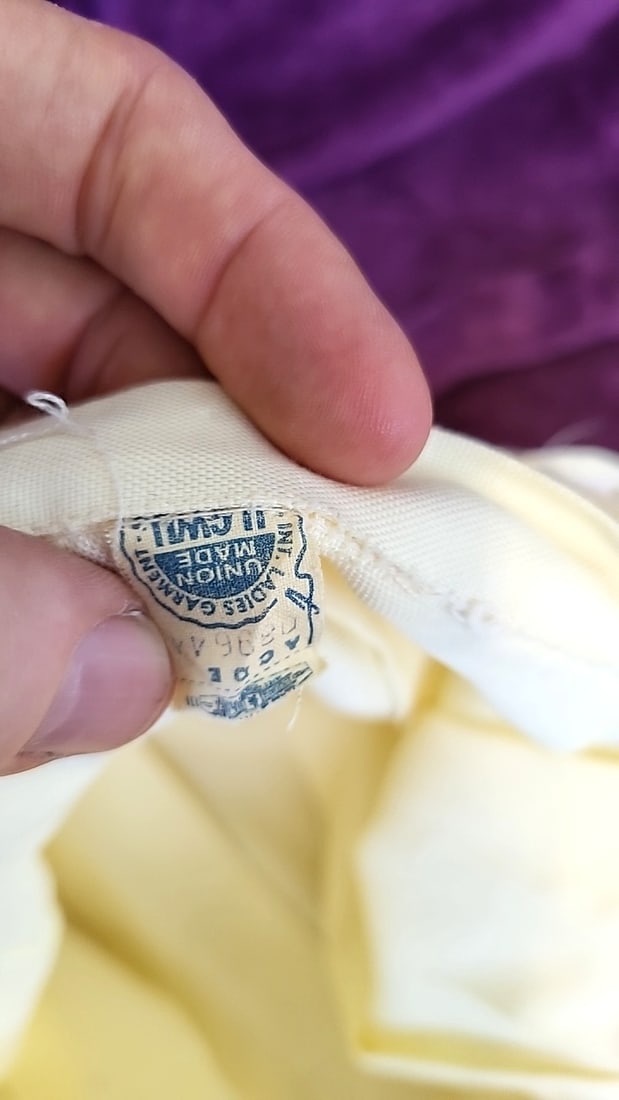 1050s Yellow Pleated A-Line Skirt with Union Made Label - 4