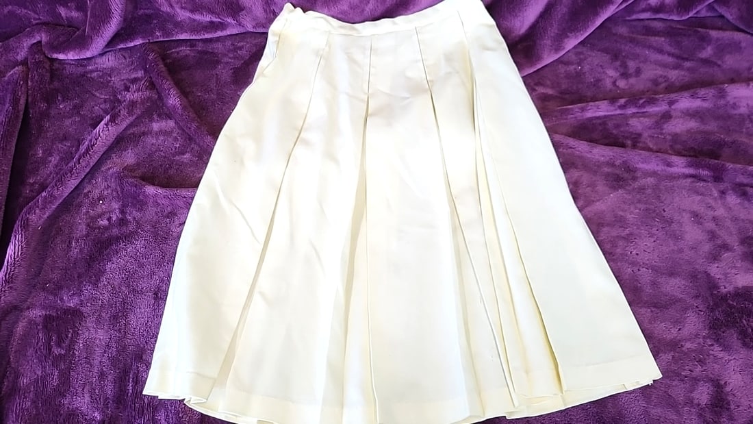 1050s Yellow Pleated A-Line Skirt with Union Made Label - 5