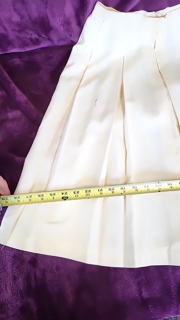 1050s Yellow Pleated A-Line Skirt with Union Made Label - 8