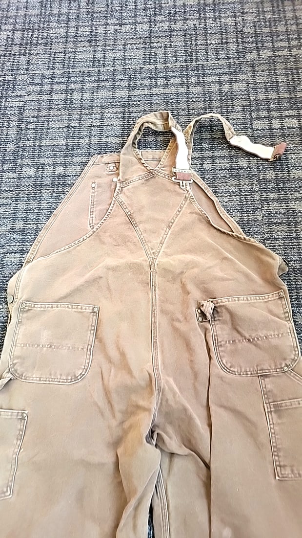 Vintage Carhartt Brown Duck Canvas Double-Front Bib Overalls - 11