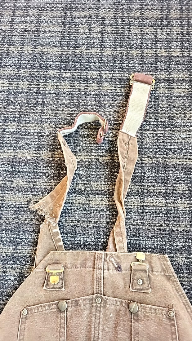 Vintage Carhartt Brown Duck Canvas Double-Front Bib Overalls - 3
