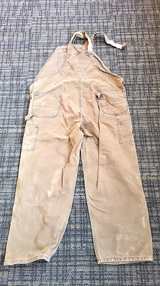 Vintage Carhartt Brown Duck Canvas Double-Front Bib Overalls - 8