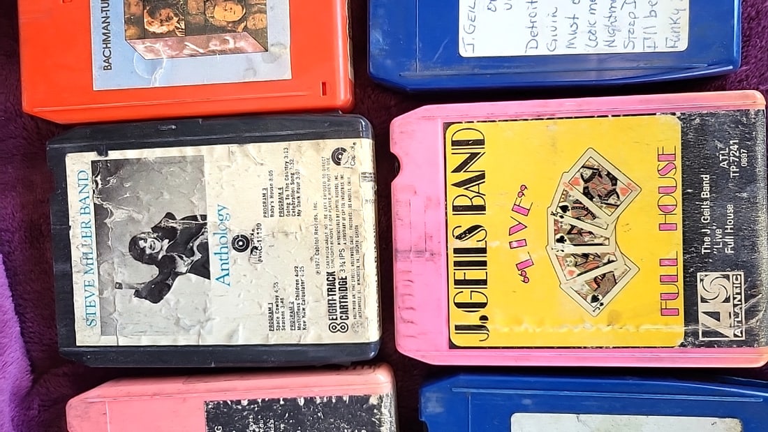 Lot of 6 8-Track Tapes Pink Floyd CSNY Steve Miller Band BTO J. Geils Band - 3