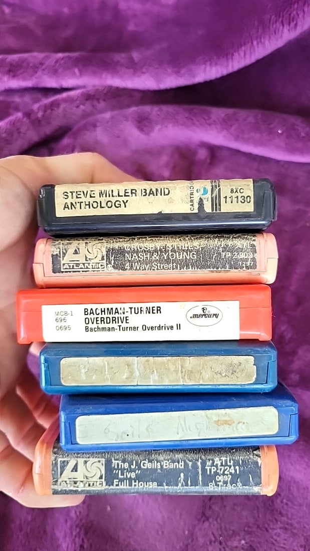 Lot of 6 8-Track Tapes Pink Floyd CSNY Steve Miller Band BTO J. Geils Band - 5