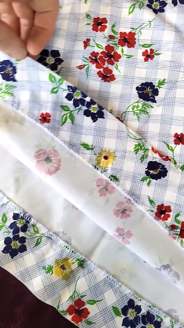 Summit of Boston White Plaid Floral A-Line Skirt Red Navy Yellow - 4