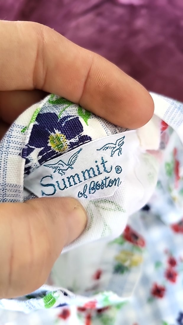 Summit of Boston White Plaid Floral A-Line Skirt Red Navy Yellow - 5