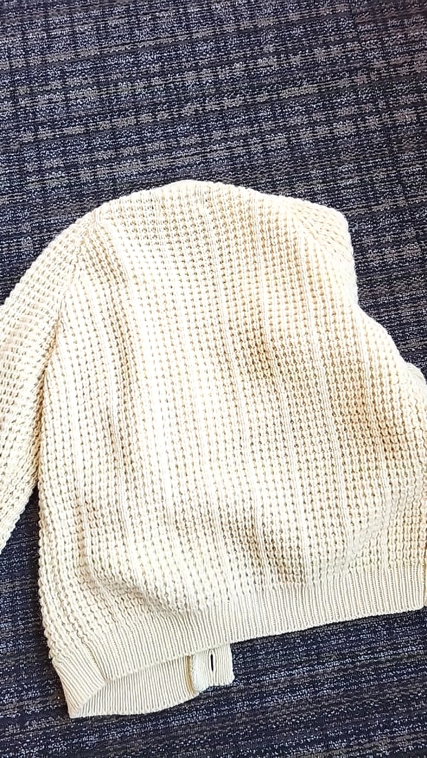 Blarney Woollen Mills Traditional Aran Cream Cable Knit Wool Cardigan - 7