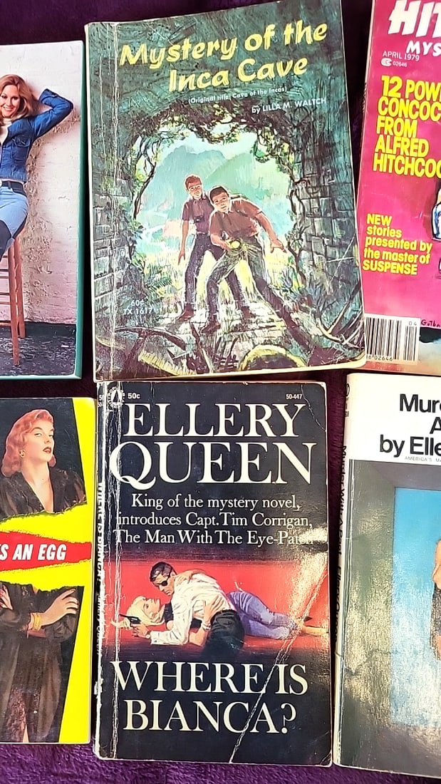 Lot of 6 Vintage Mystery Paperbacks & Magazine: Ellery Queen, Alfred Hitchcock, Erle Stanley Gard... - 3