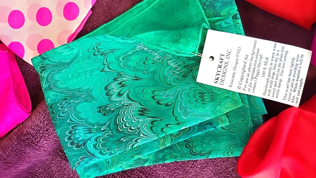 Assorted Scarf Lot with Skycraft Designs Silk Anne Klein, Floral Polka Dot Geometric Prints - 2