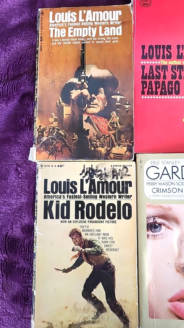 Lot of 6 Paperback Books: Louis L'Amour Westerns & Erle Stanley Gardner Perry Mason - 2