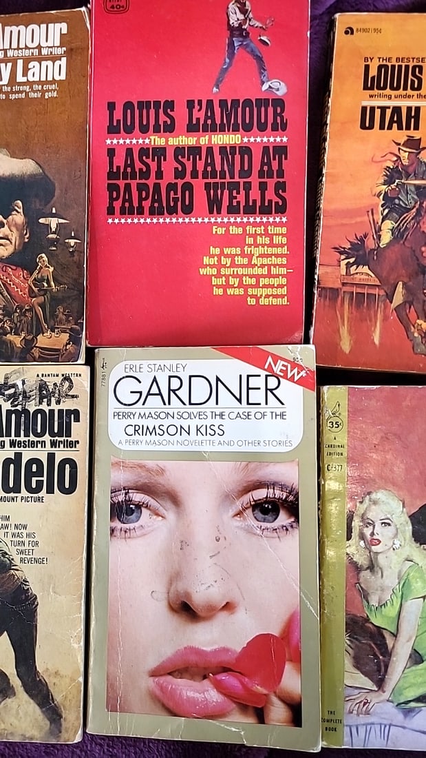 Lot of 6 Paperback Books: Louis L'Amour Westerns & Erle Stanley Gardner Perry Mason - 3