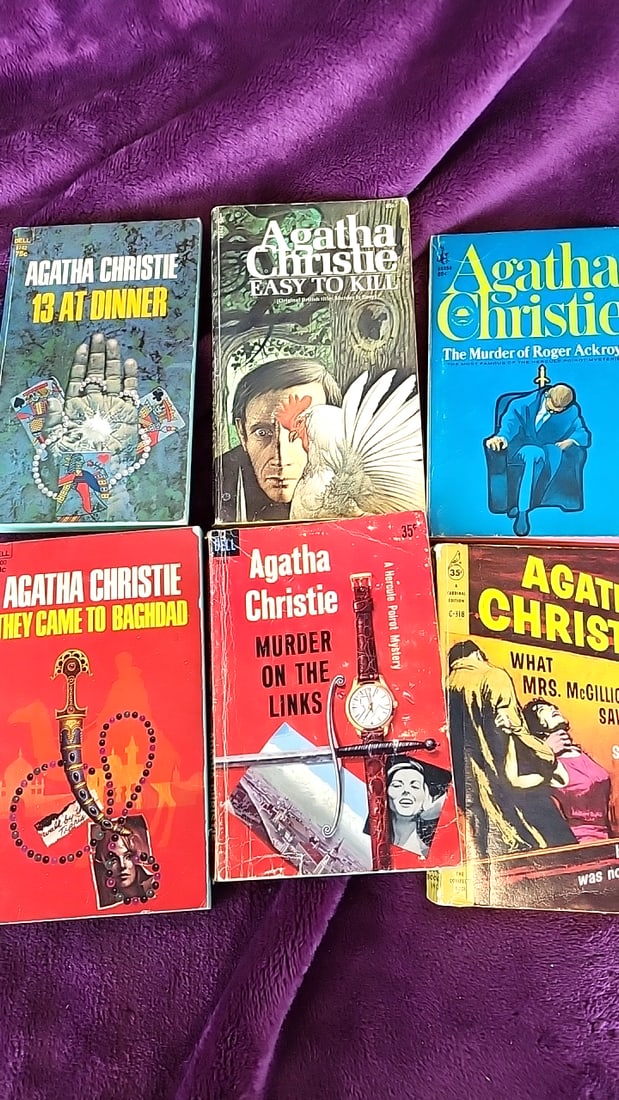 Agatha Christie Paperback Mystery Book Lot of 6, Dell & Cardinal Editions: 6x6x6 3 Low Estimate: 10.00 High Estimate: 45.00