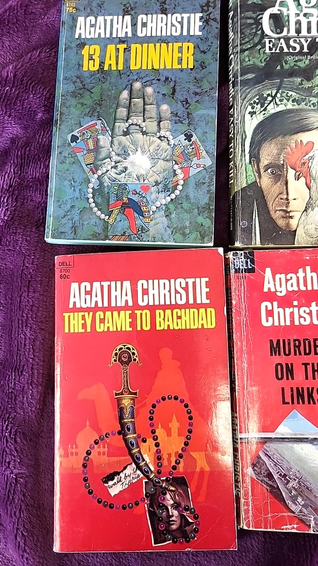 Agatha Christie Paperback Mystery Book Lot of 6, Dell & Cardinal Editions - 2
