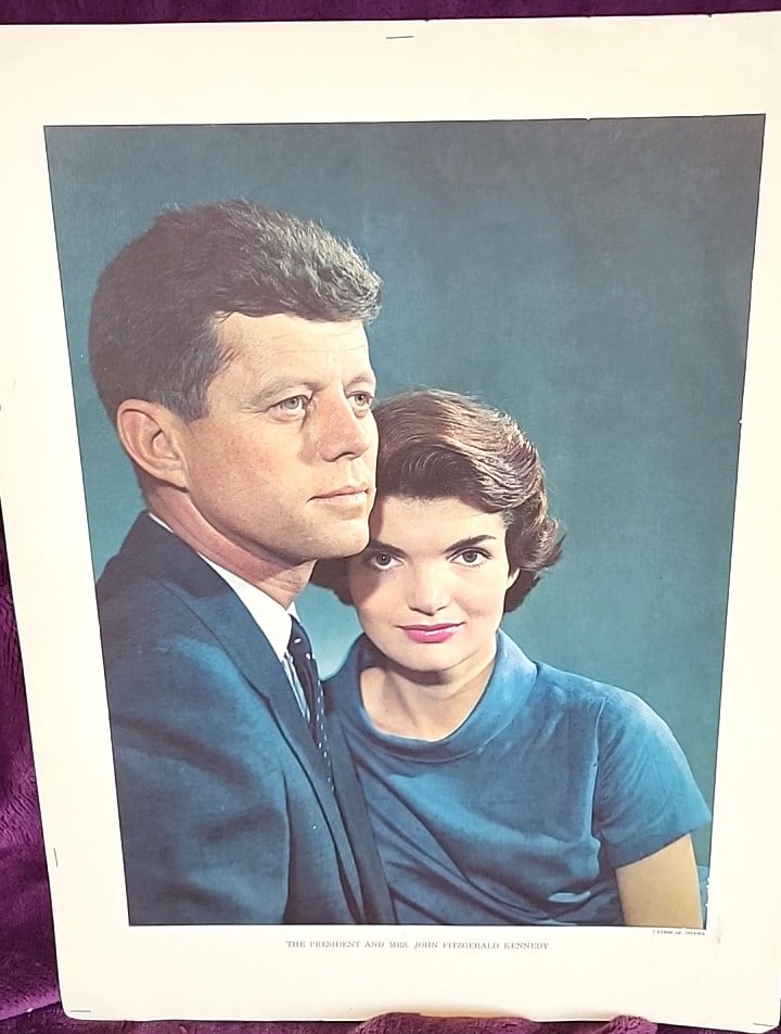The President and Mrs. John Fitzgerald Kennedy Portrait Poster Print: 17 x 22.5 x 0.03 0.2 lb Low Estimate: 5.00 High Estimate: 30.00