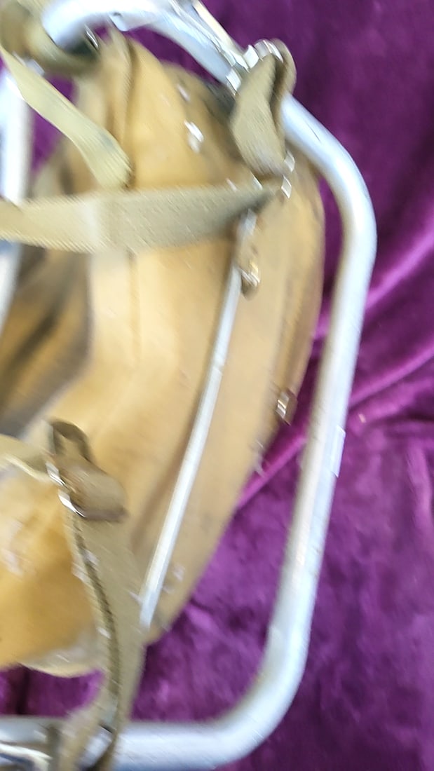 Tan Canvas External Frame Backpack with Aluminum Frame and Shoulder Straps - 4