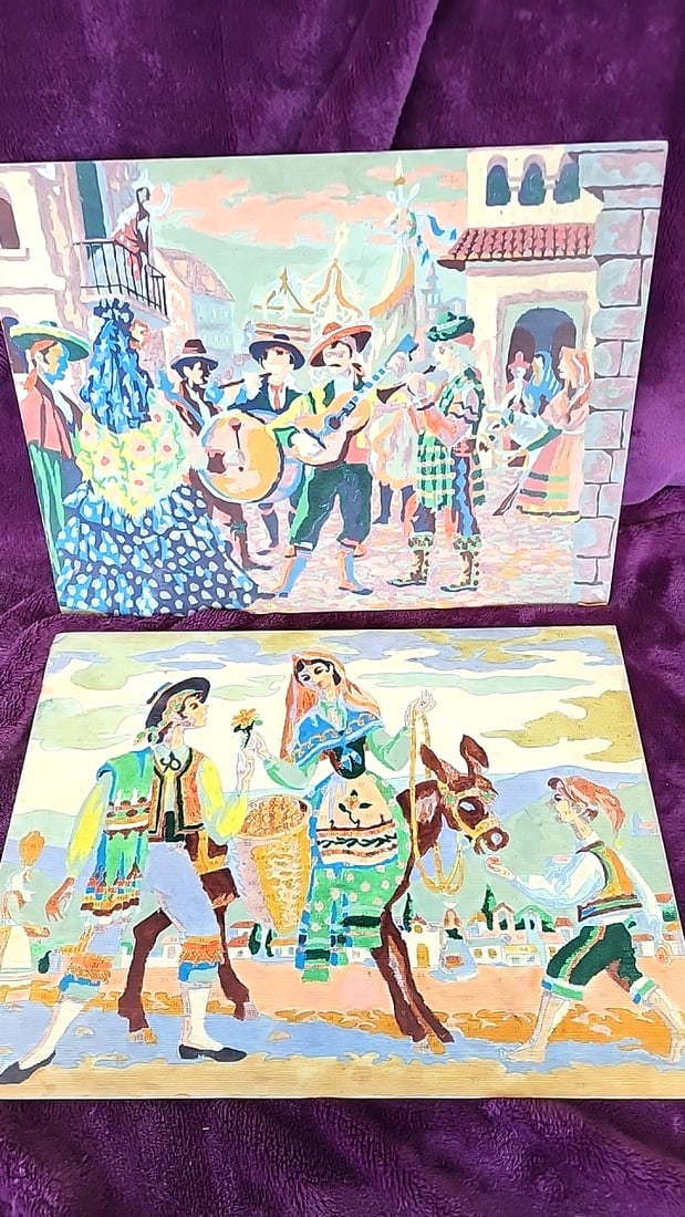 Paint-by-Number Wall Art Panels, Set of 2: 16 x 12 x 0.5 1.5 lb Low Estimate: 5.00 High Estimate: 40.00