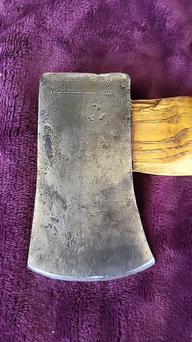 Collins 3/4 Marked Axe with Wood Handle and Leather Sheath - 3