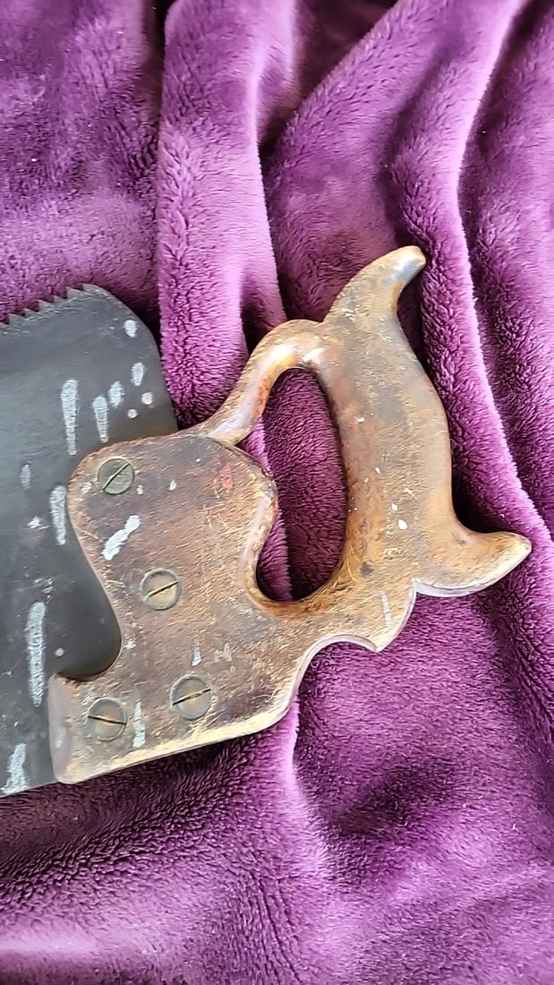 Vintage Diston Hand Saw, 28 in Blade, Wooden Handle - 6