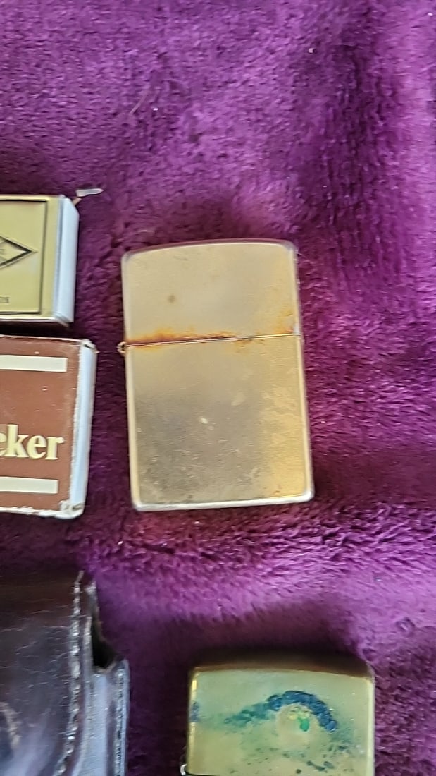 Zippo Lighter Lot with Camel Logo Lighter, Hawkes Premium & The Bushwhacker Matchbooks - 3