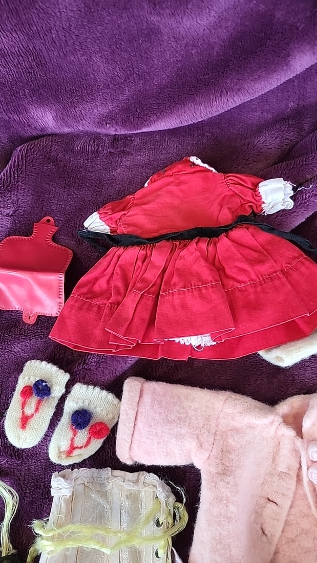 Doll Clothes Lot Dresses Sweaters Socks Shoes for 14-18 in High-Heeled Girl Dolls - 2