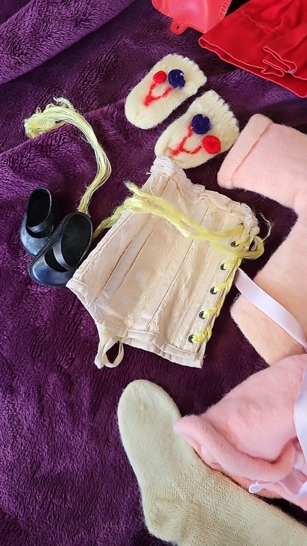 Doll Clothes Lot Dresses Sweaters Socks Shoes for 14-18 in High-Heeled Girl Dolls - 3