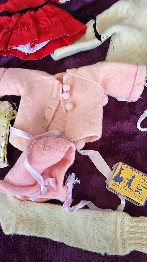 Doll Clothes Lot Dresses Sweaters Socks Shoes for 14-18 in High-Heeled Girl Dolls - 4