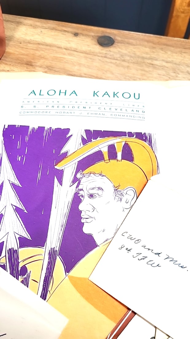 1958-61 Japanese Military Life Ephemera Lot. Maps Menus Programs Danny Kaye Holiday - 2
