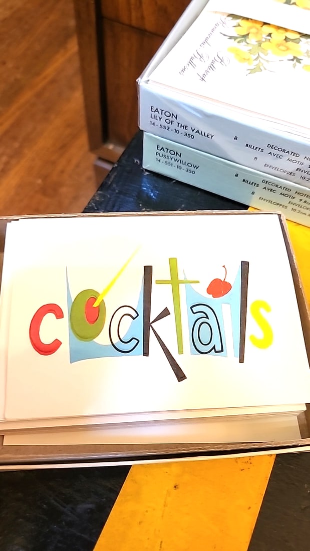 6 assorted boxes of vintage Note Cards. Cranes, Cocktails, Sympathy - 3