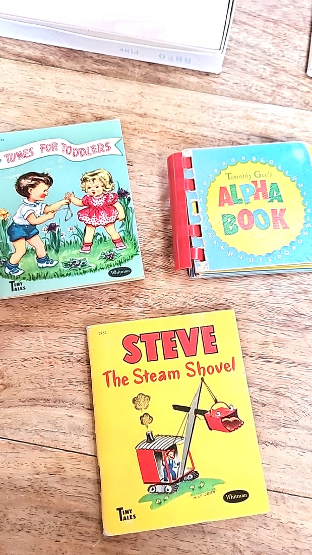 Vintage Baby & Toddler Book Lot Whitman Alpha Book Steve Steam Shovel Baby's Own Story 1939 - 6