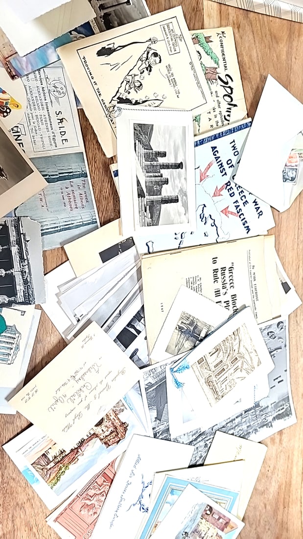 Vintage Greece Salonique Travel Ephemera Lot, Greek Acroplois. US military base.: 22 x 34 x 3. 4lb Low Estimate: 30.00 High Estimate: 150.00