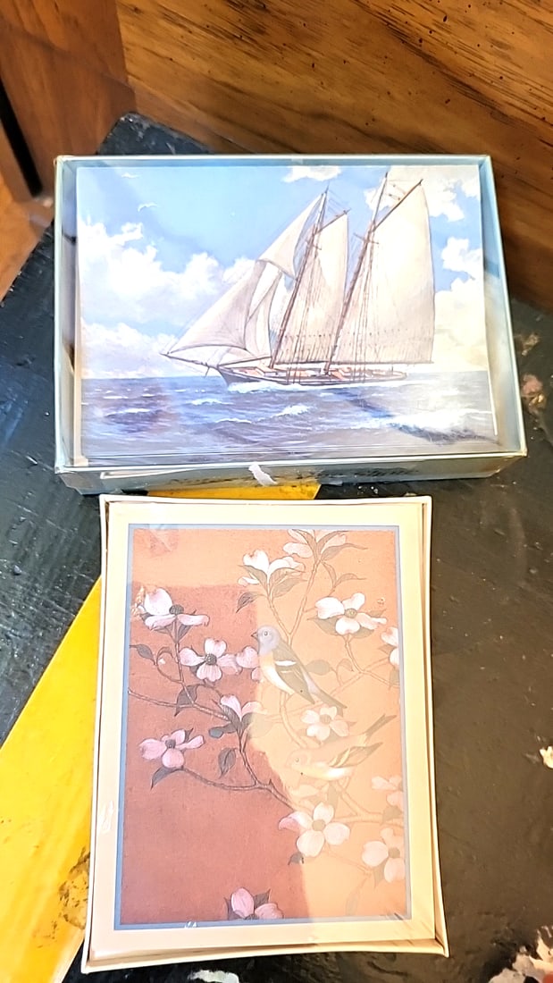 8 assorted vintage boxed Stationery Note Cards. - 7