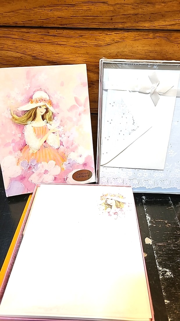 8 Assorted Vintage Boxed Stationery Notepaper Sets. Montag, Whispering Pine, Scented Stationery - 3