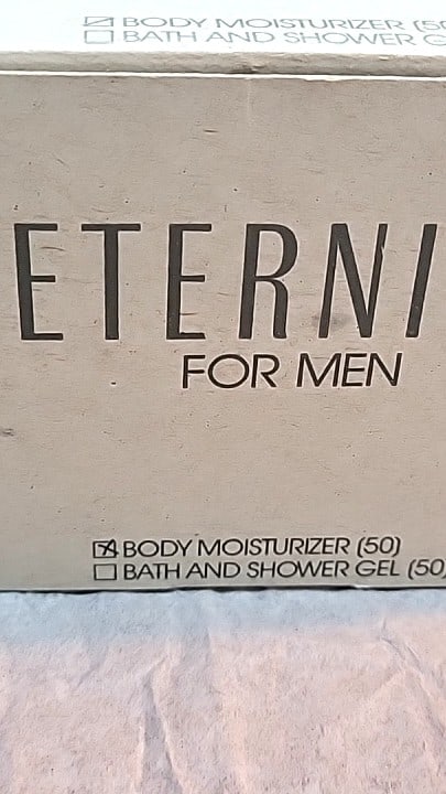45 piece Calvin Klein Eternity for Men Body Moisturizer and Body Lotion Sample Packets: Vintage 6 x 4 x 3 1.2 lb Low Estimate: 8.00 High Estimate: 25.00
