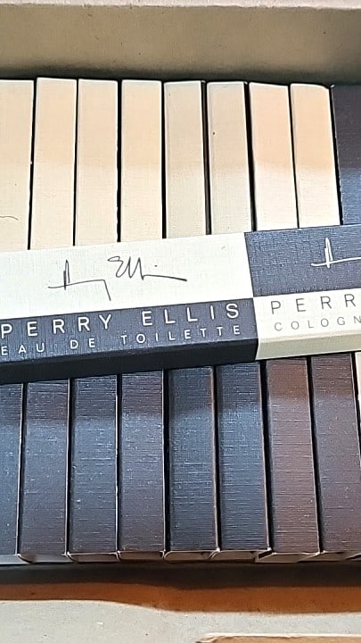 23 Perry Ellis Cologne for Men Eau de Toilette 1.2cc Sample Vials. 1985: 11.5 x 5 x 2.5 1.5 lb Low Estimate: 12.00 High Estimate: 75.00