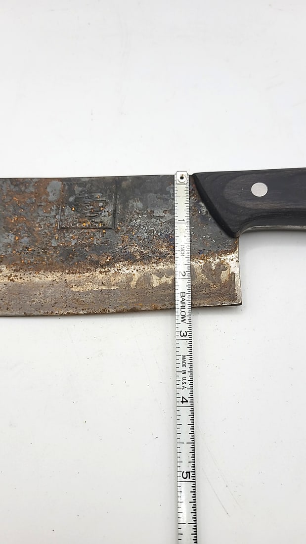 Coolina 2-Piece Cleaver Knife Lot with Black Handles and Canvas Sheath - 12