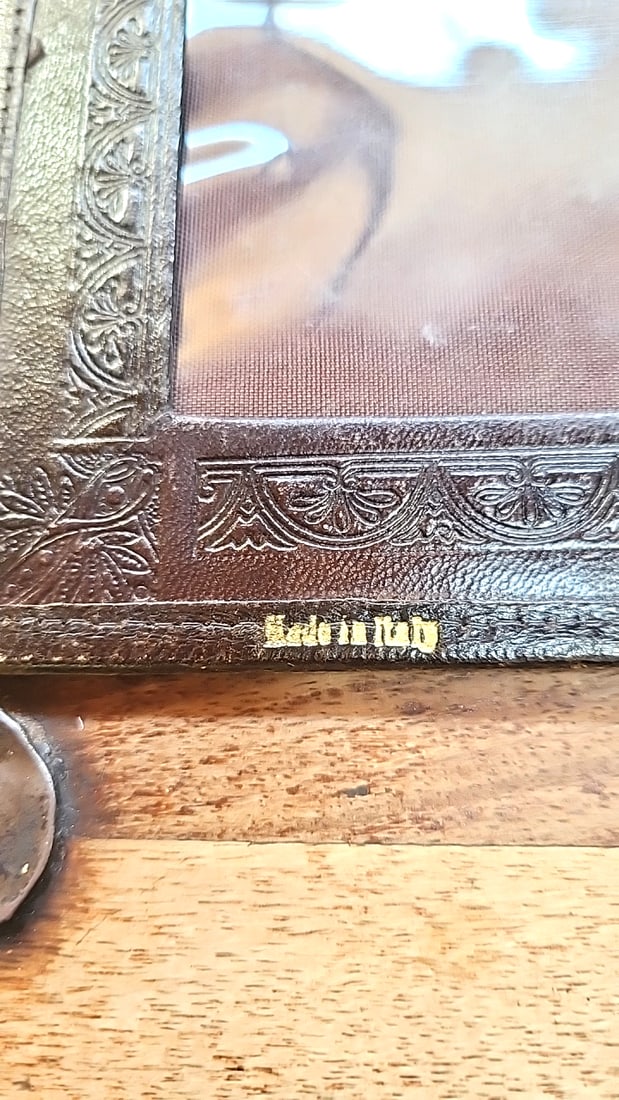 Italian Hand Tooled Leather Bifold Photo Albums Frames. Vintage - 4