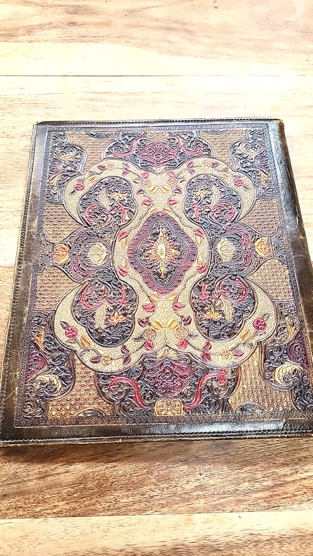 Italian Hand Tooled Leather Bifold Photo Albums Frames. Vintage - 6
