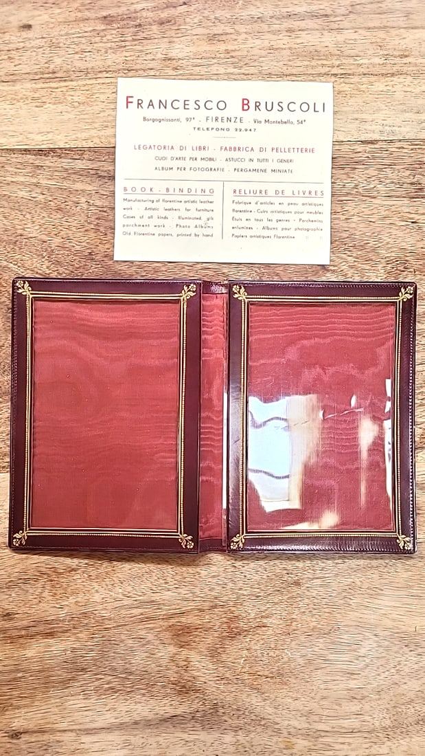 Italian Hand Tooled Leather Bifold Photo Albums Frames. Vintage - 8