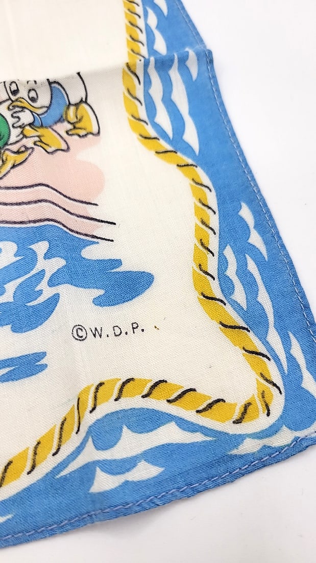 Walt Disney Productions Donald Duck Daisy Huey Dewey Louie Handkerchiefs Lot of 2 - 7