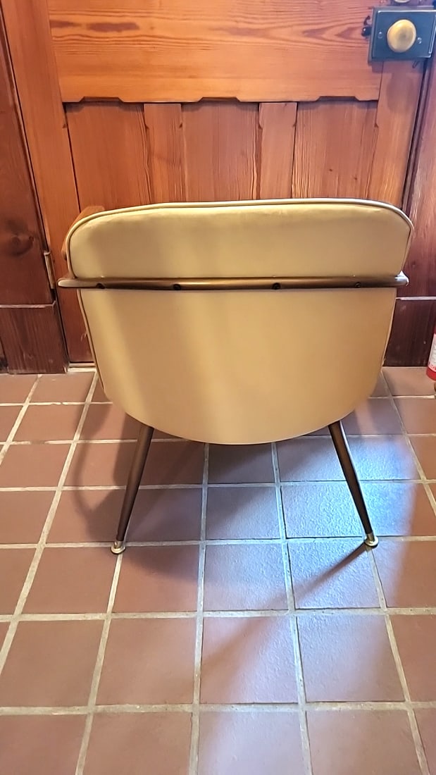 1959 Viko Baumritter MCM chair. ATOMIC RANCH styling. Vinyl with metal frame and wood arms. - 3