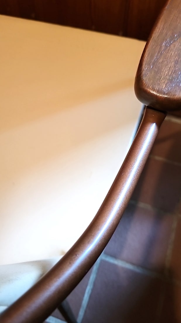 1959 Viko Baumritter MCM chair. ATOMIC RANCH styling. Vinyl with metal frame and wood arms. - 4