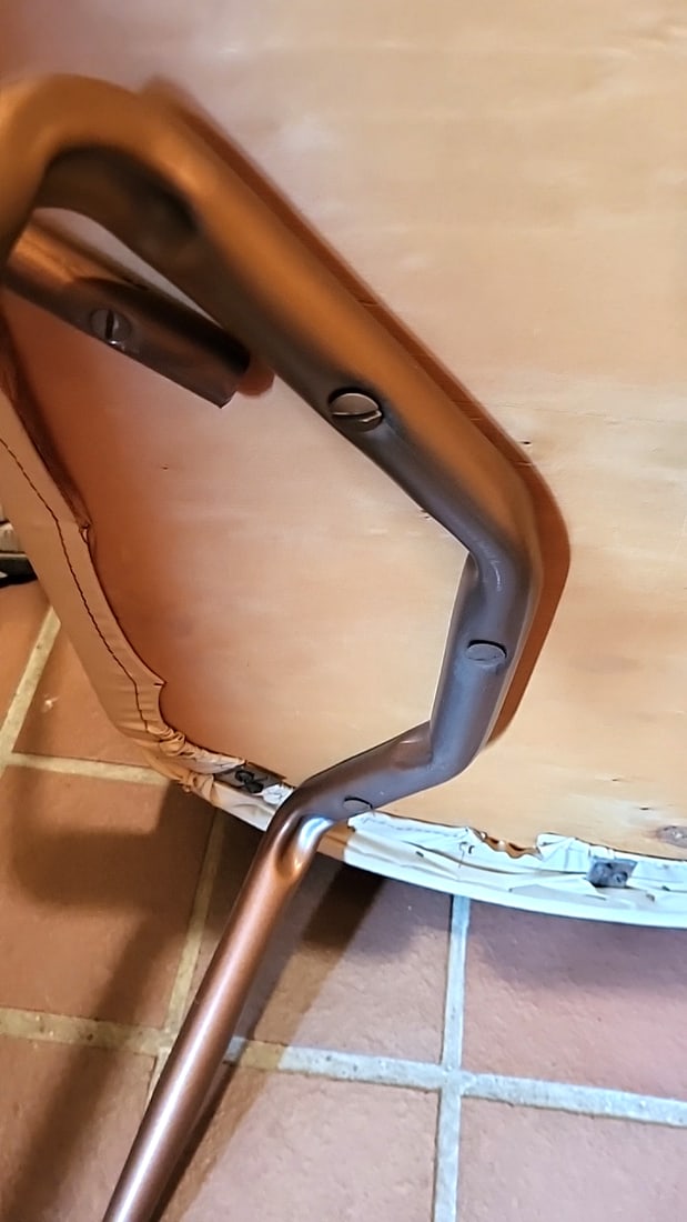1959 Viko Baumritter MCM chair. ATOMIC RANCH styling. Vinyl with metal frame and wood arms. - 8