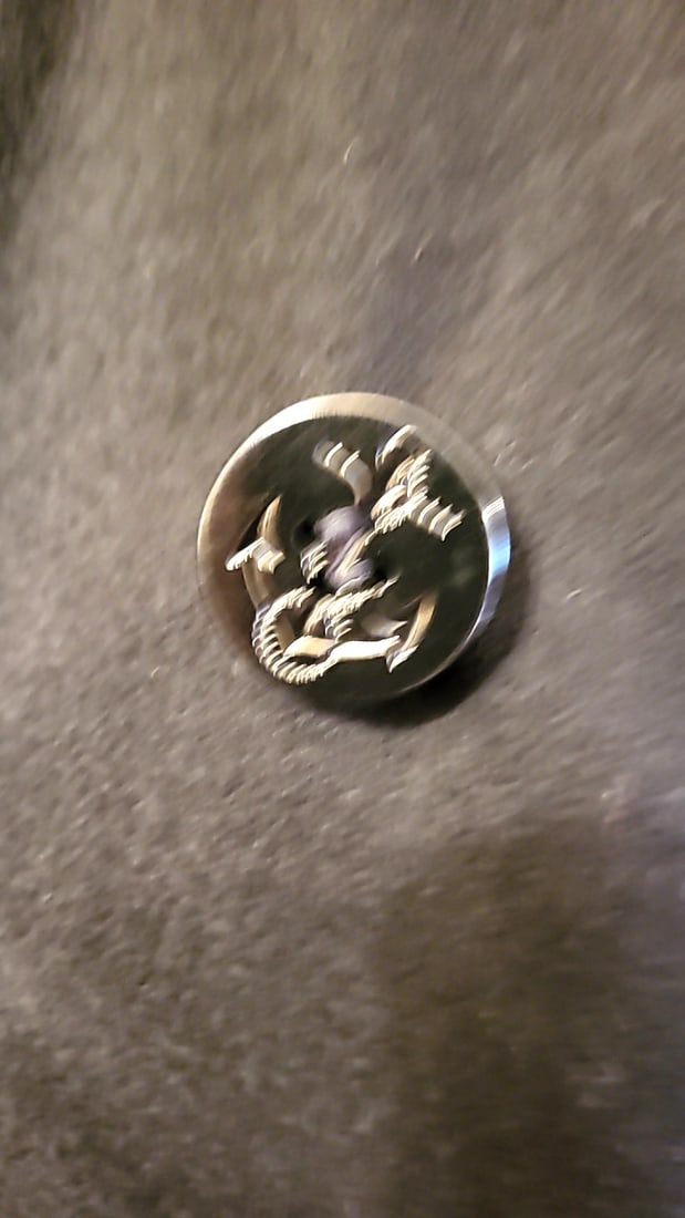 US Navy Black Wool Peacoat Double-Breasted Anchor Buttons Size 40R NSN 8405-01-154-5783 - 3