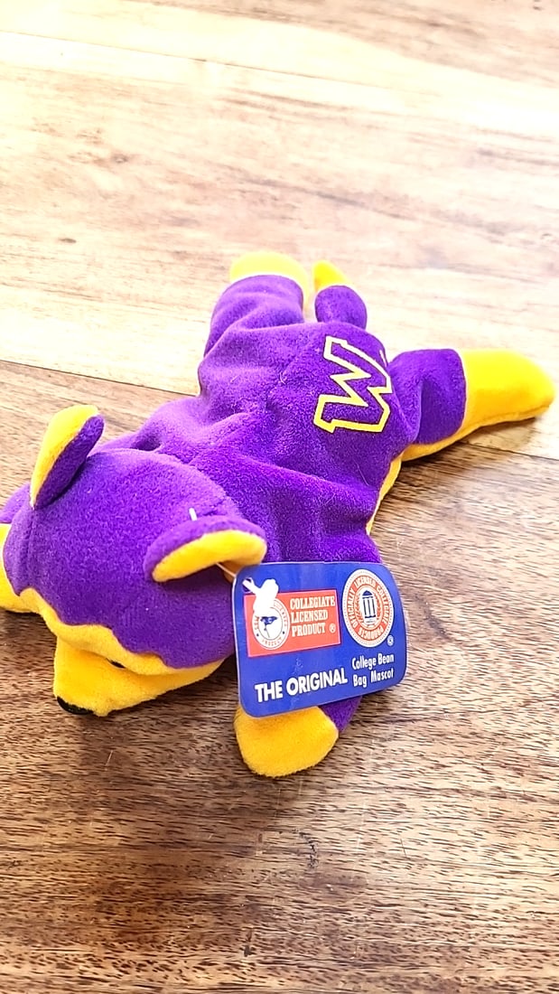 University of Washington Huskies Purple Lap Blanket Bag, Ballcap and Mascot beanie - 9