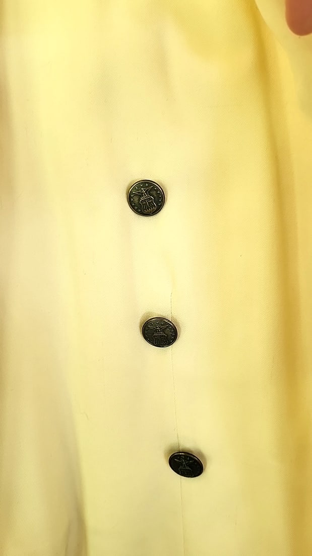 James S. Lee and Co. Ivory Cropped Tuxedo Jacket Shawl Collar Crest Buttons - 2