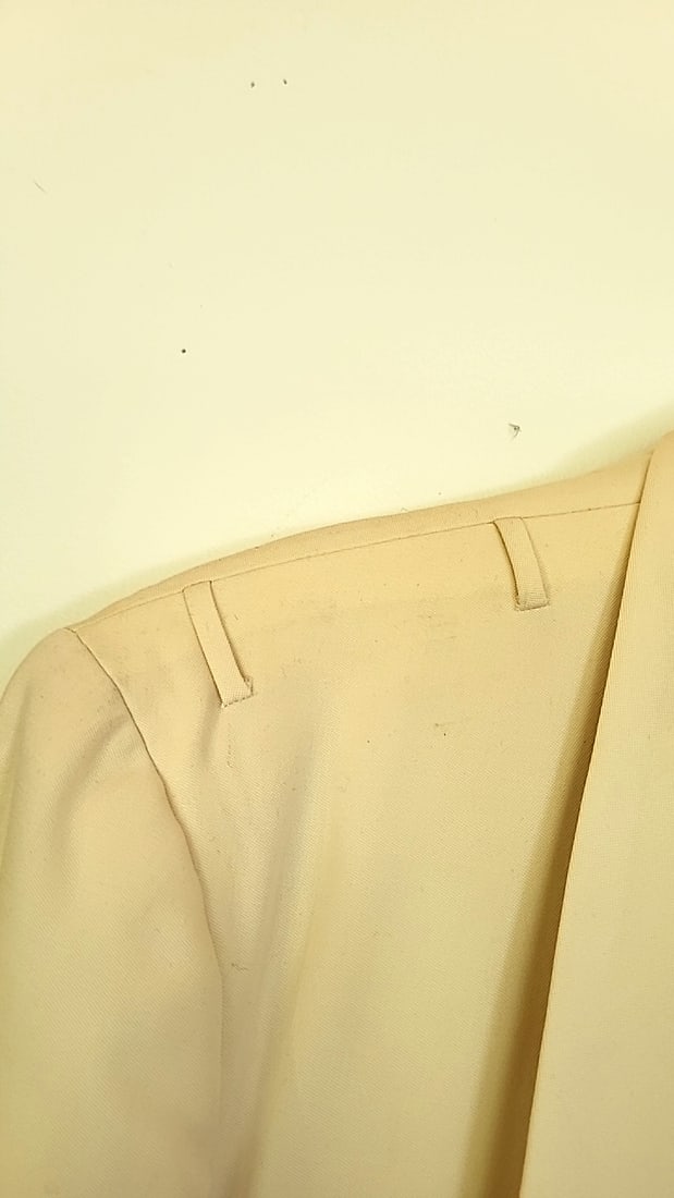 James S. Lee and Co. Ivory Cropped Tuxedo Jacket Shawl Collar Crest Buttons - 4