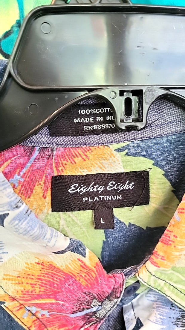 3 mens Hawaiian shirts. Eighty Eight Platinum, Basically, NE Limited. - 3