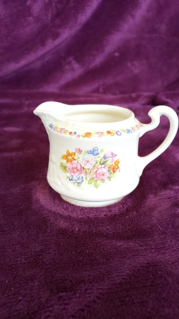 Assorted Ceramic Decor Lot: Your Father's Mustache New Orleans Mug, Floral Creamer, Mosaic Tray - 7